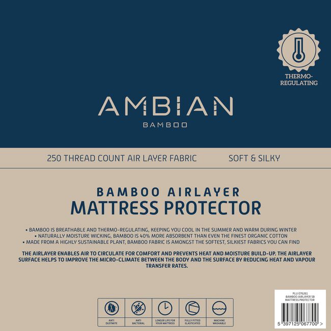 Ambian Bamboo Airlayer Mattress Protector 