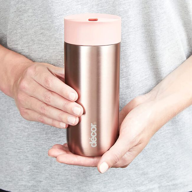 Decor Lipped Rose Pink Coffee Travel Mug 350ml