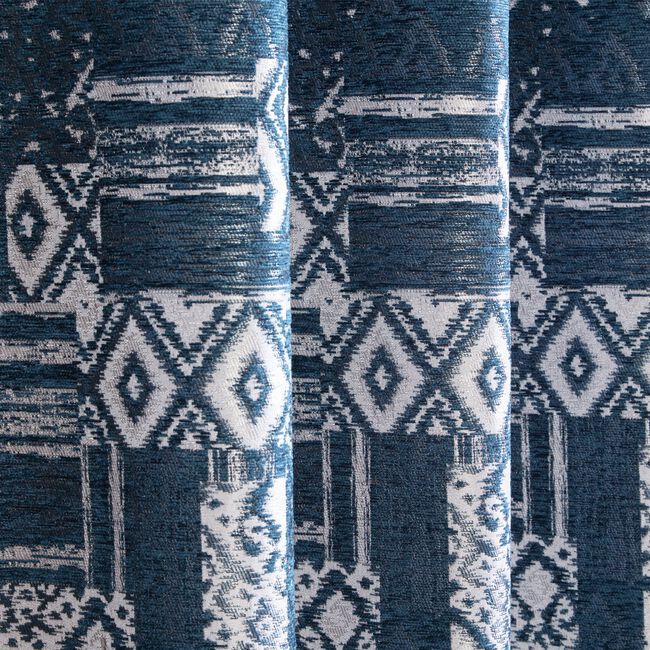 BLACKOUT & THERMAL BOHO NAVY 90x90 Curtain