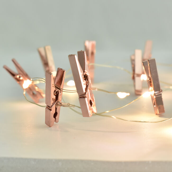 20 LED Rose Gold Photo Clips String Light