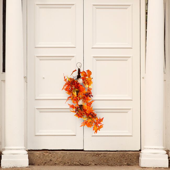 Autumn Leaf & Pumpkin Door Hanger