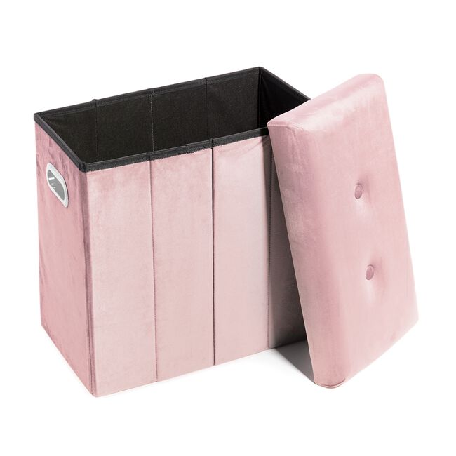 Folding Slim Storage Ottoman - Soft Pink