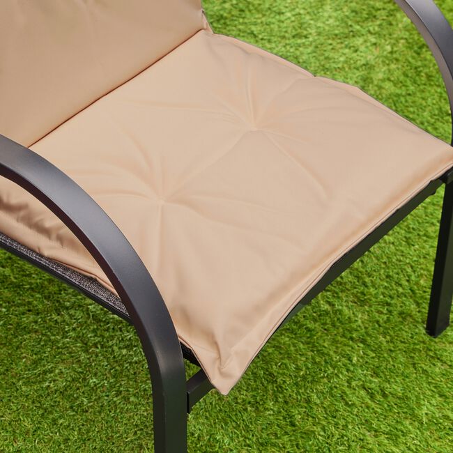 High Back Chair Cushion 120cmx48cx4cm - Natural 