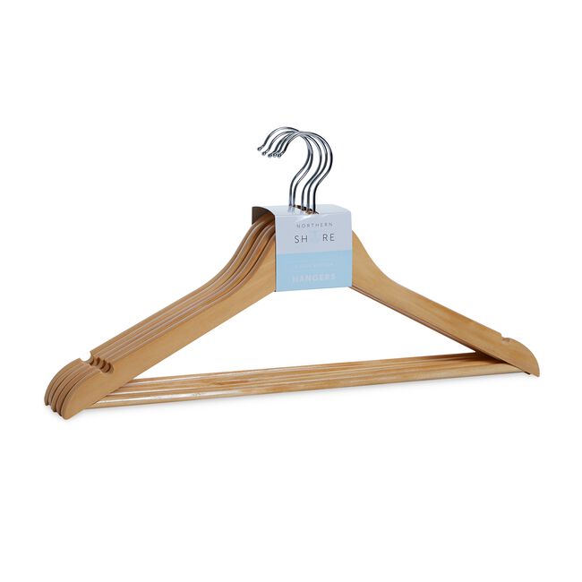 NORTHERN SHORE 5 Pack Wooden Hangers 