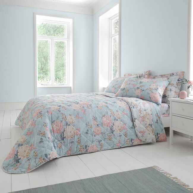 Caradh Bedspread 200cm x 220cm - Duck Egg