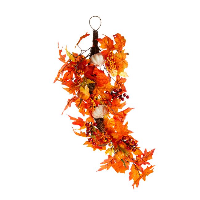 Autumn Leaf & Pumpkin Door Hanger