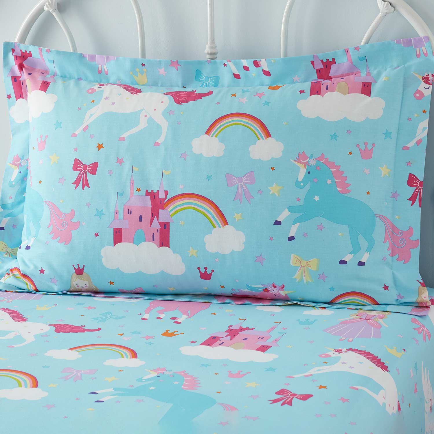 Nicole Day Princess Rainbow Oxford Pillowcase Pair