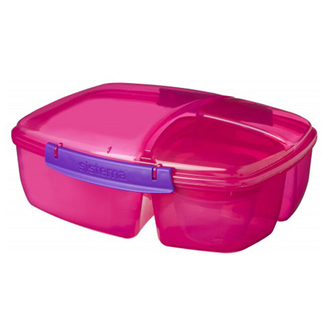 Sistema Triple Split Lunch Box with Yogurt Pot