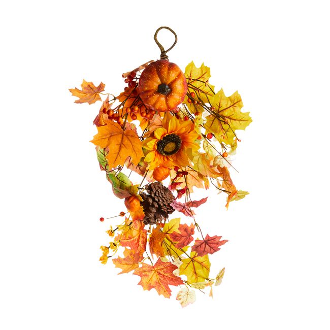 Autumn Sunflower & Pumpkin Door Hanger