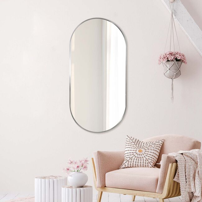 Pillbox Silver Mirror 50cm x 100cm 