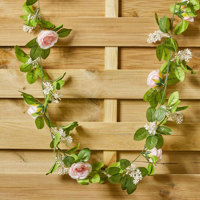 Pink & Peach Rose Garland 1.8m