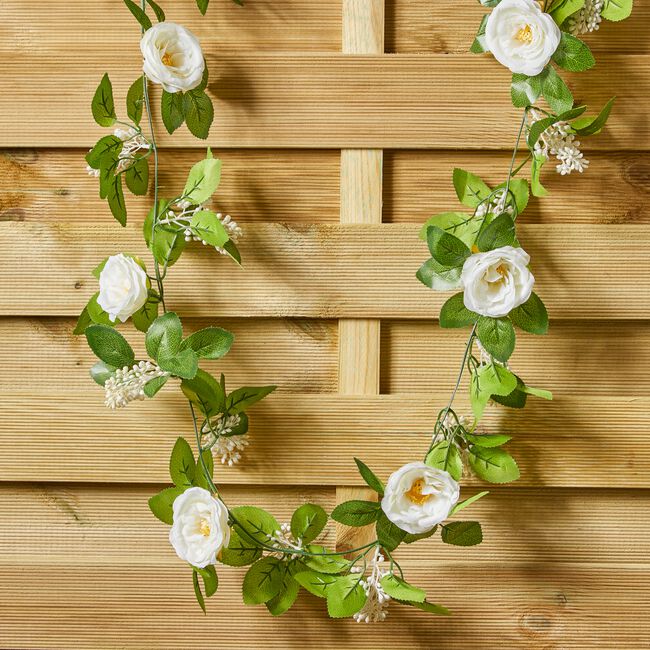 Cream Rose Garland 1.8m