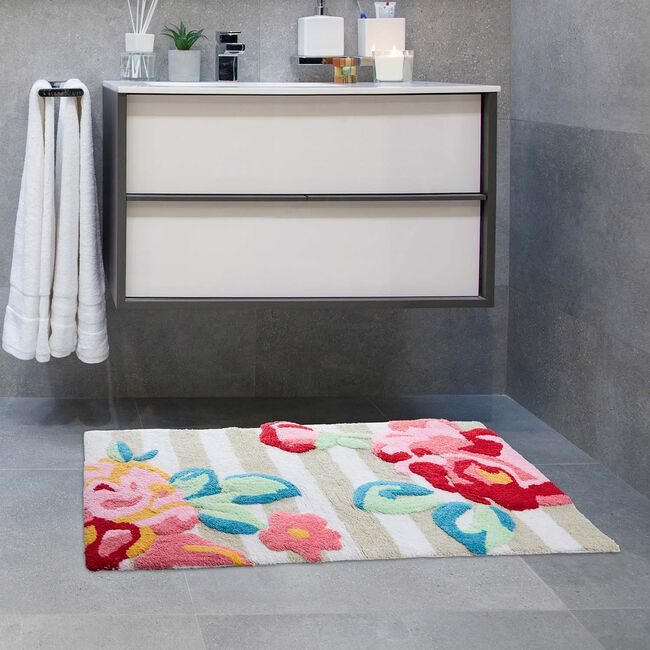 Floral Tufted Bath Mat 50cm x 80cm