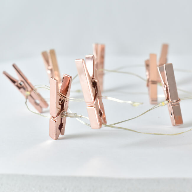 20 LED Rose Gold Photo Clips String Light