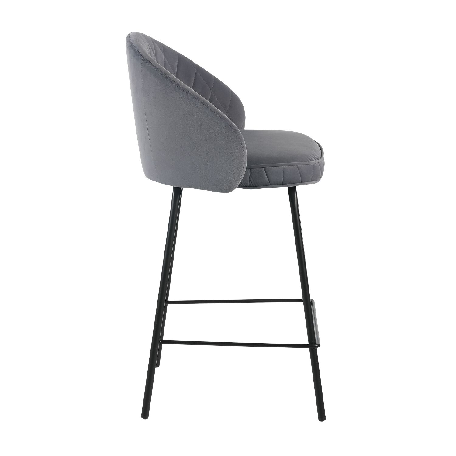 Stella Barstool Grey Velvet Home Store More