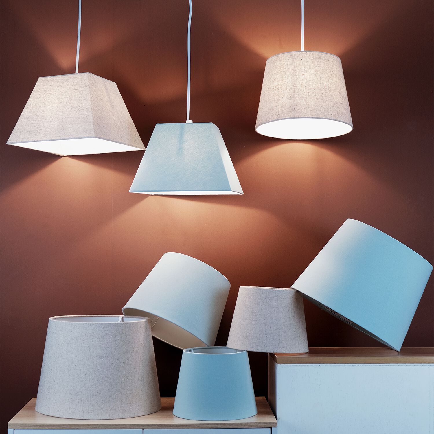 Duck egg blue lamp deals shade the range