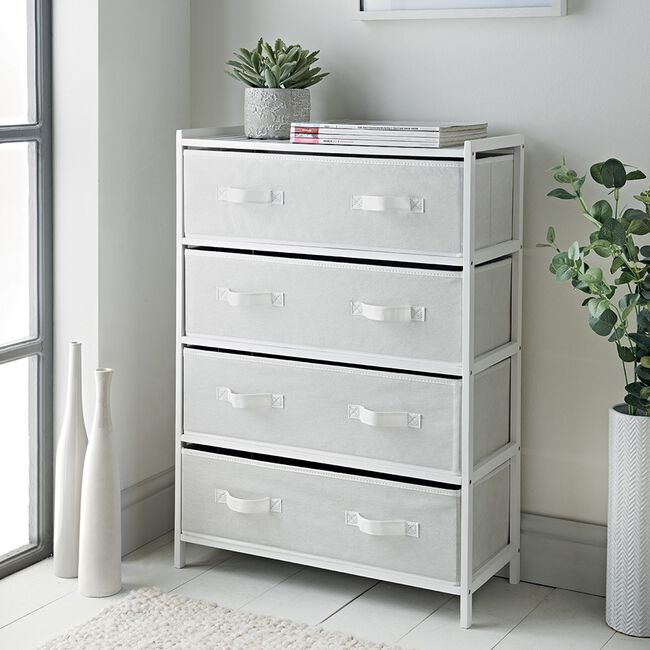 Forma 4 Drawer Wide White Chest