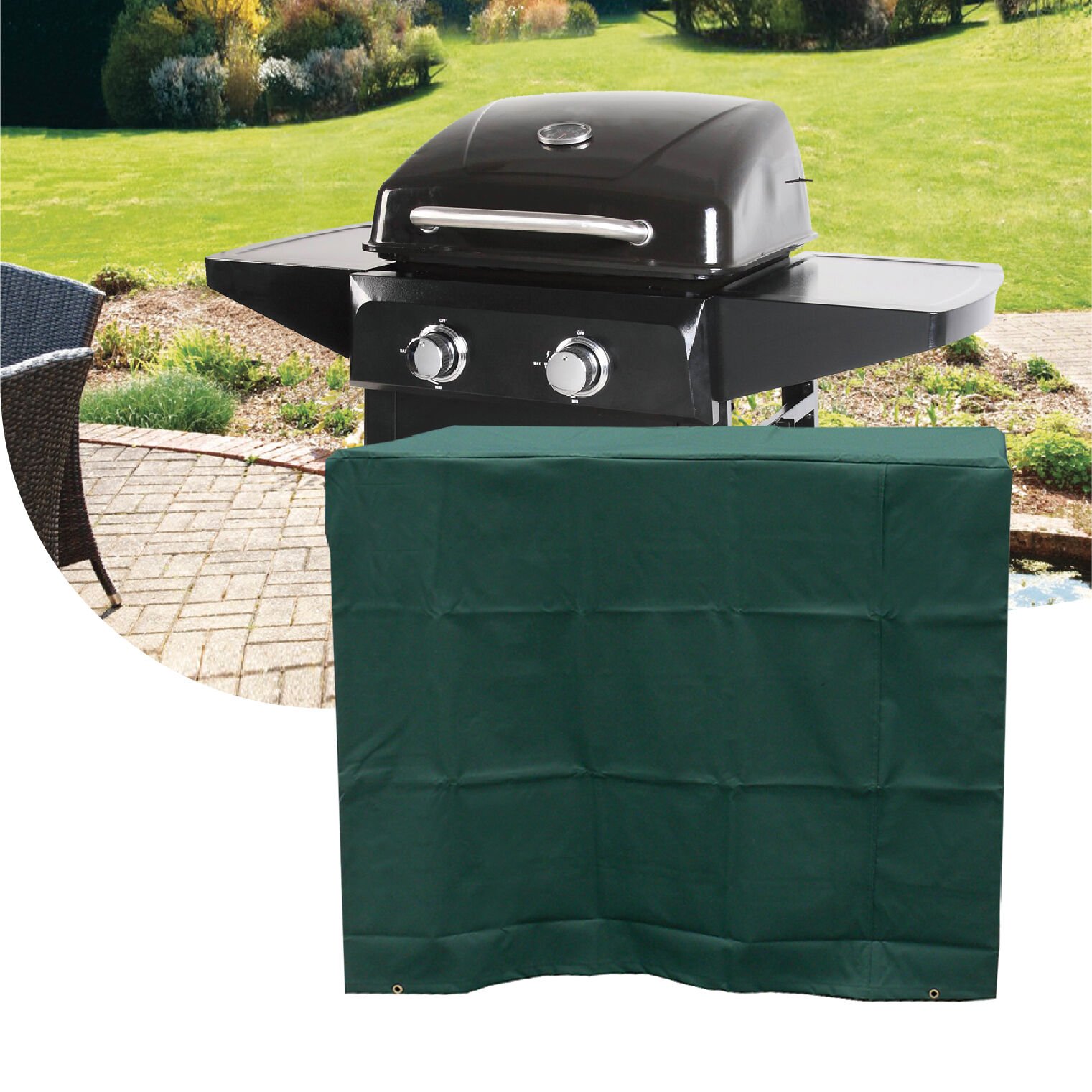 Deluxe 2 Burner Gas BBQ Cover 380GSM Home Store More