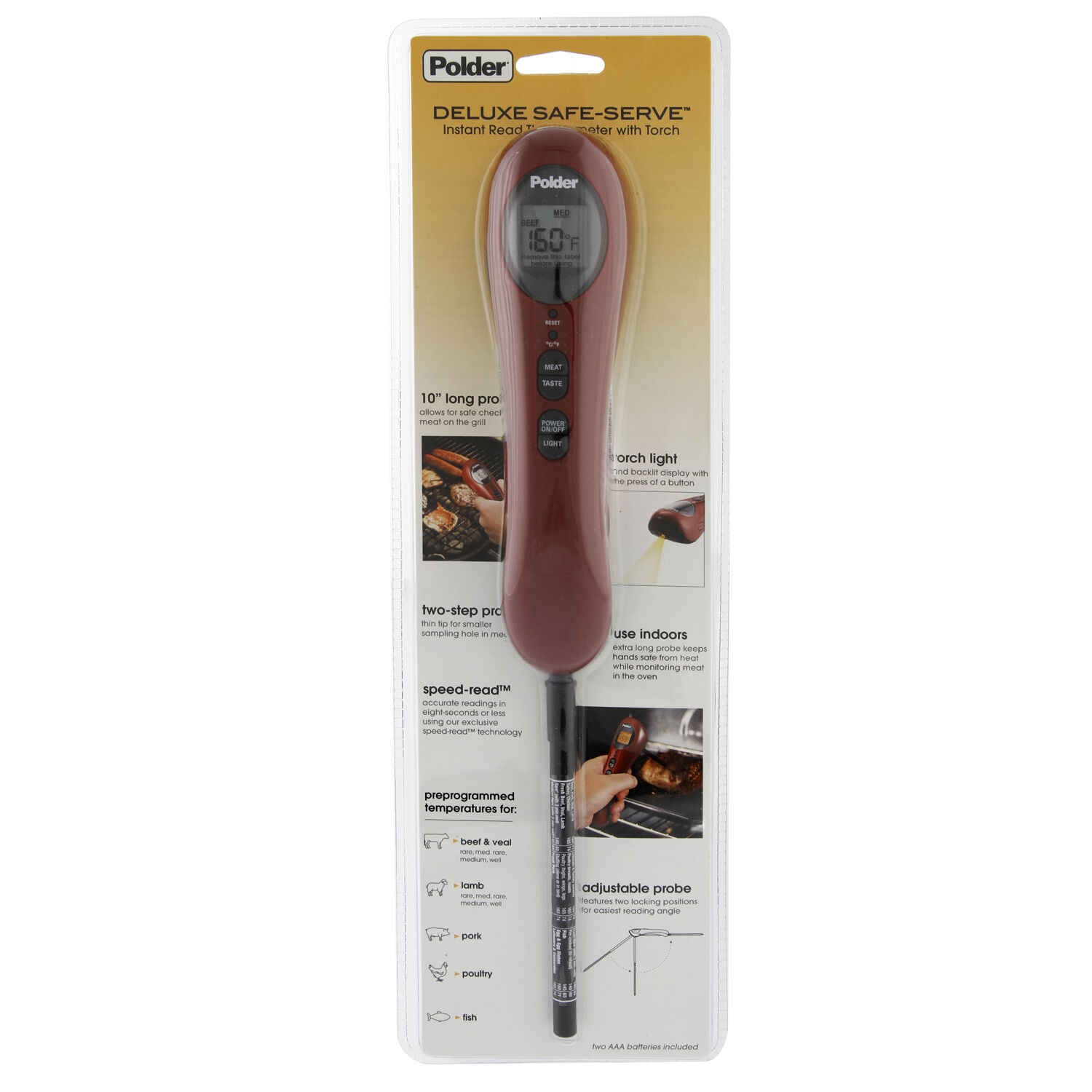 Brand New Polder Deluxe Safe-Serve Instant Read Thermometer