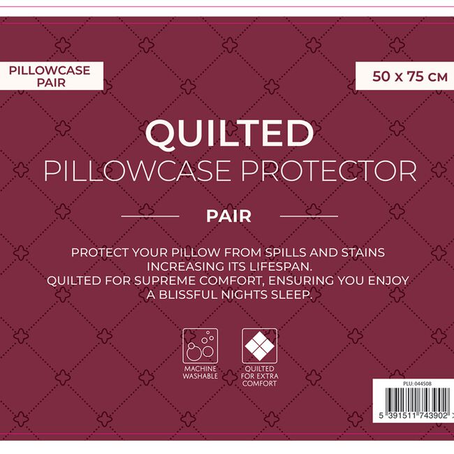 Quilted Pillowcase Protector Pair