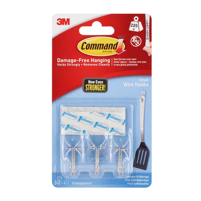 3 Pack Command Small Clear Wire Hooks