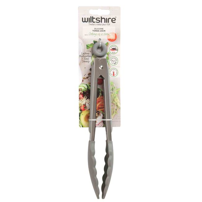 Wiltshire 23cm Silicone Scallop Head Kitchen Tongs