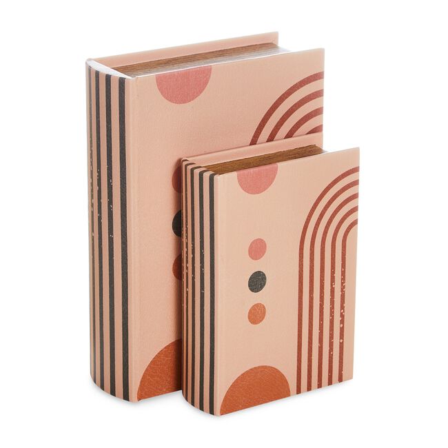 Set of 2 Abstract Book Storage Box