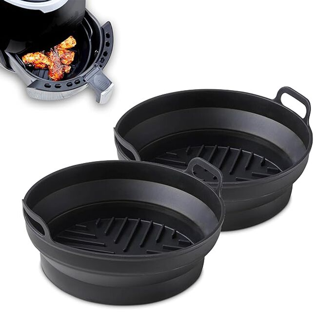 Tower Round Foldable Air Fryer Trays - 2 Pack