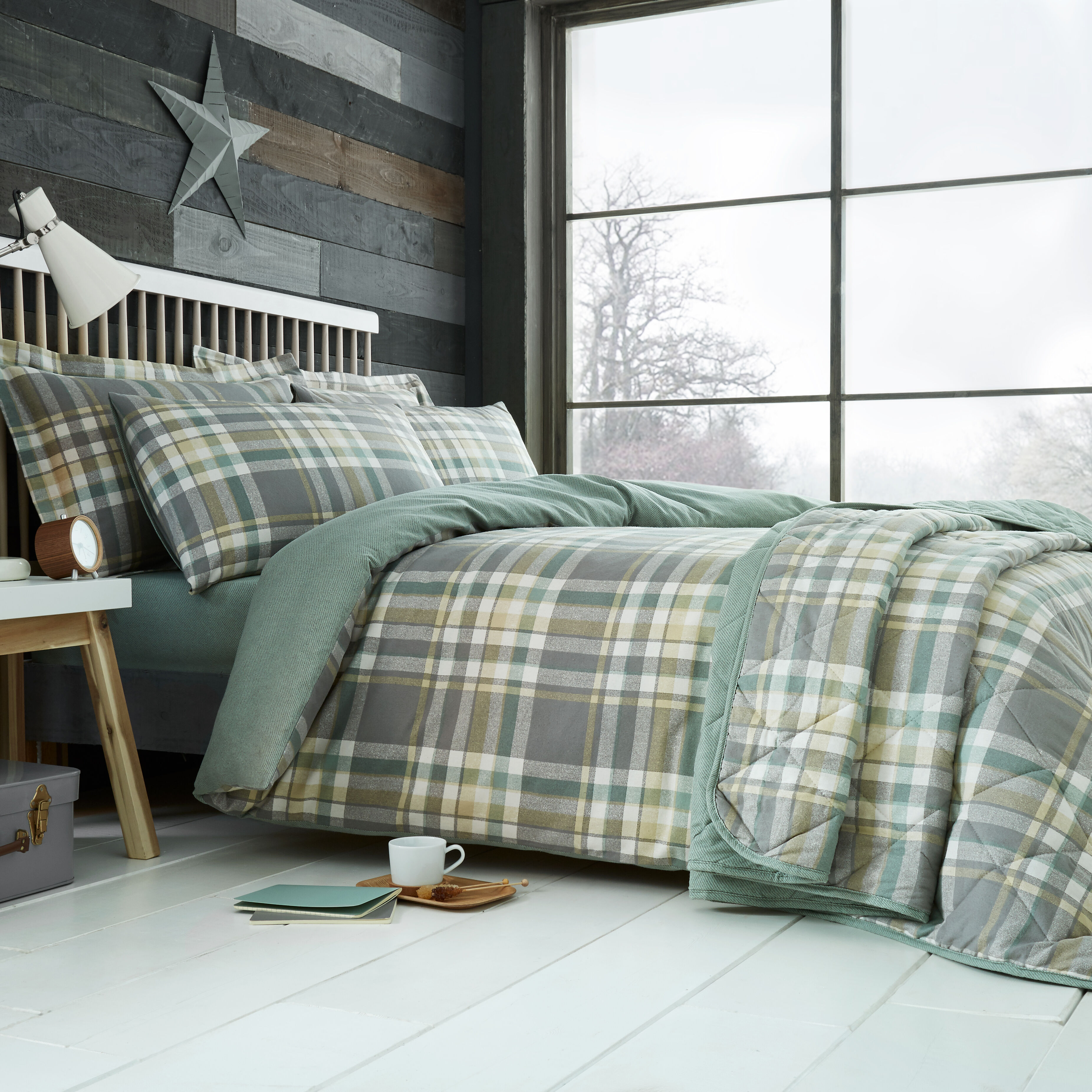 green check duvet set