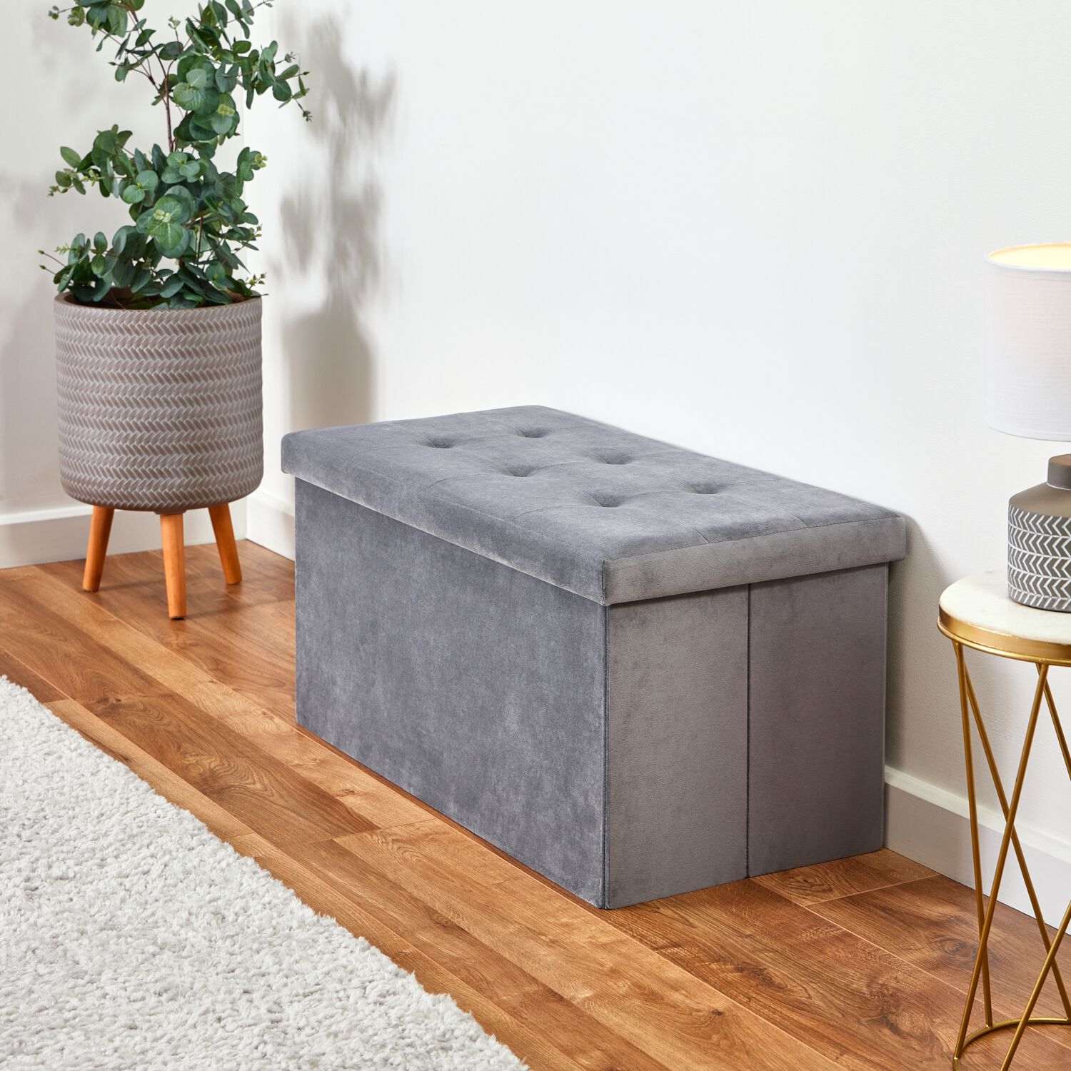 Charcoal ottoman on sale