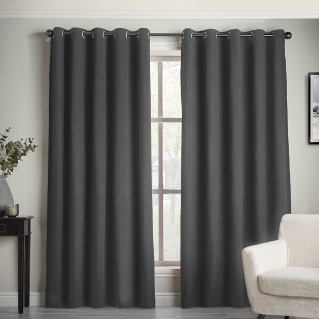 DIM OUT CORDED CHARCOAL 66x72 Curtain