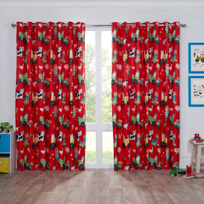 FARM LIFE RED 66x54 Curtain