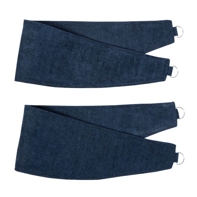 NIGHTSHADE HERRINGBONE NAVY PAIR Tiebacks