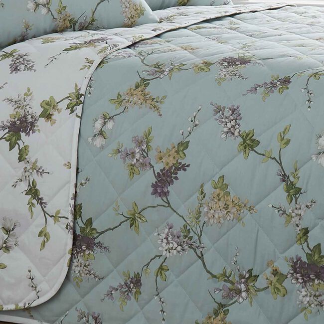 Wisteria Bedspread 200cm x 220cm - Duck Egg