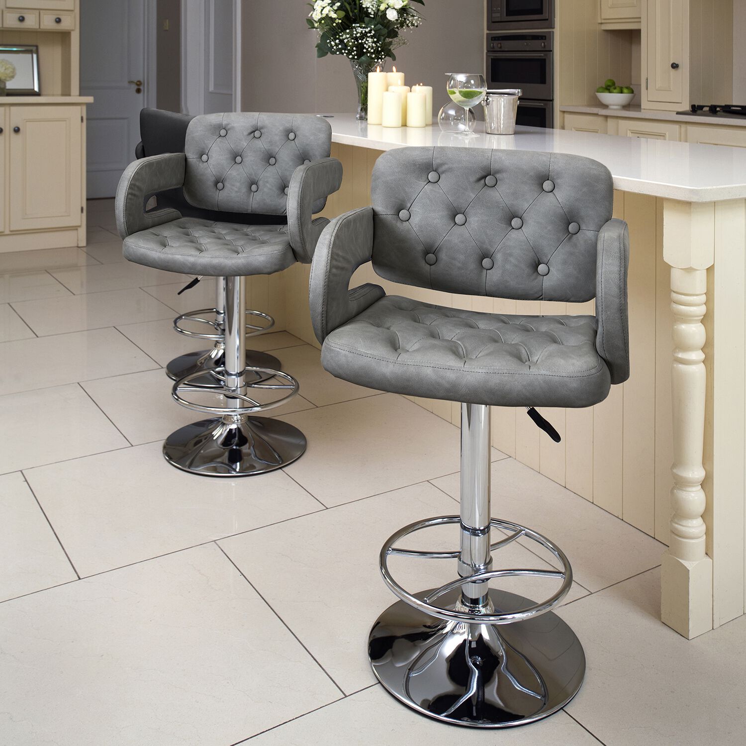 belmont bar stool grey