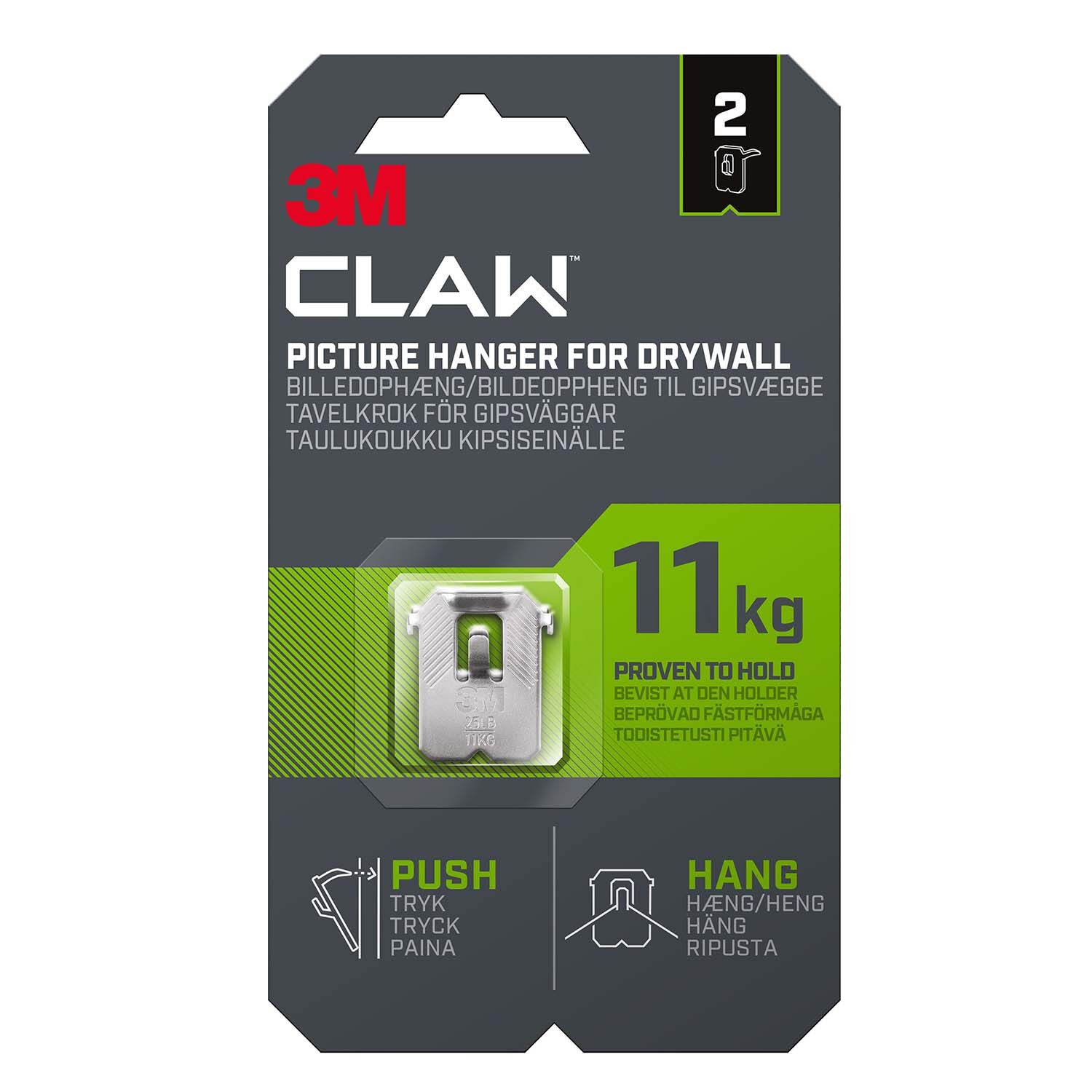3M Claw Drywall Picture Hanger 11kg 2 Pack - Home Store + More