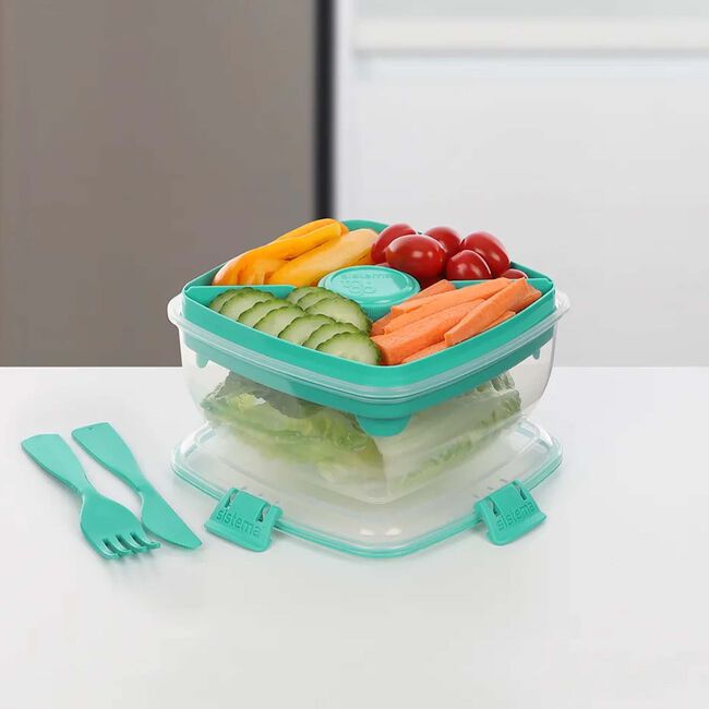 Sistema Salad to Go Lunch Box With Cutlery