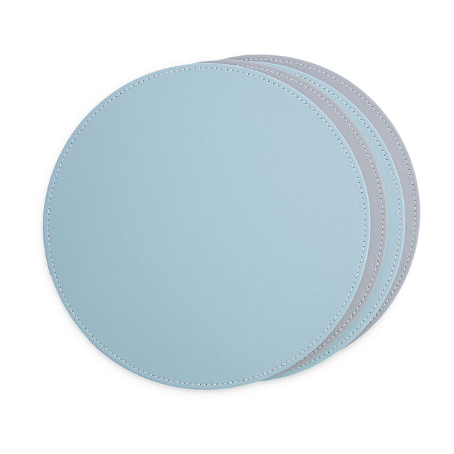 Reversible Round Placemats - Duck Egg & Grey