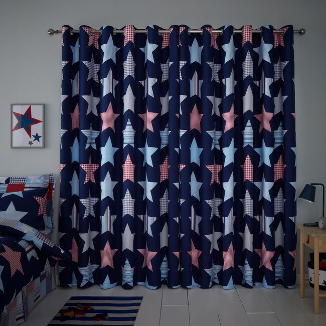 PATCHWORK STARS 64x54 CURTAIN