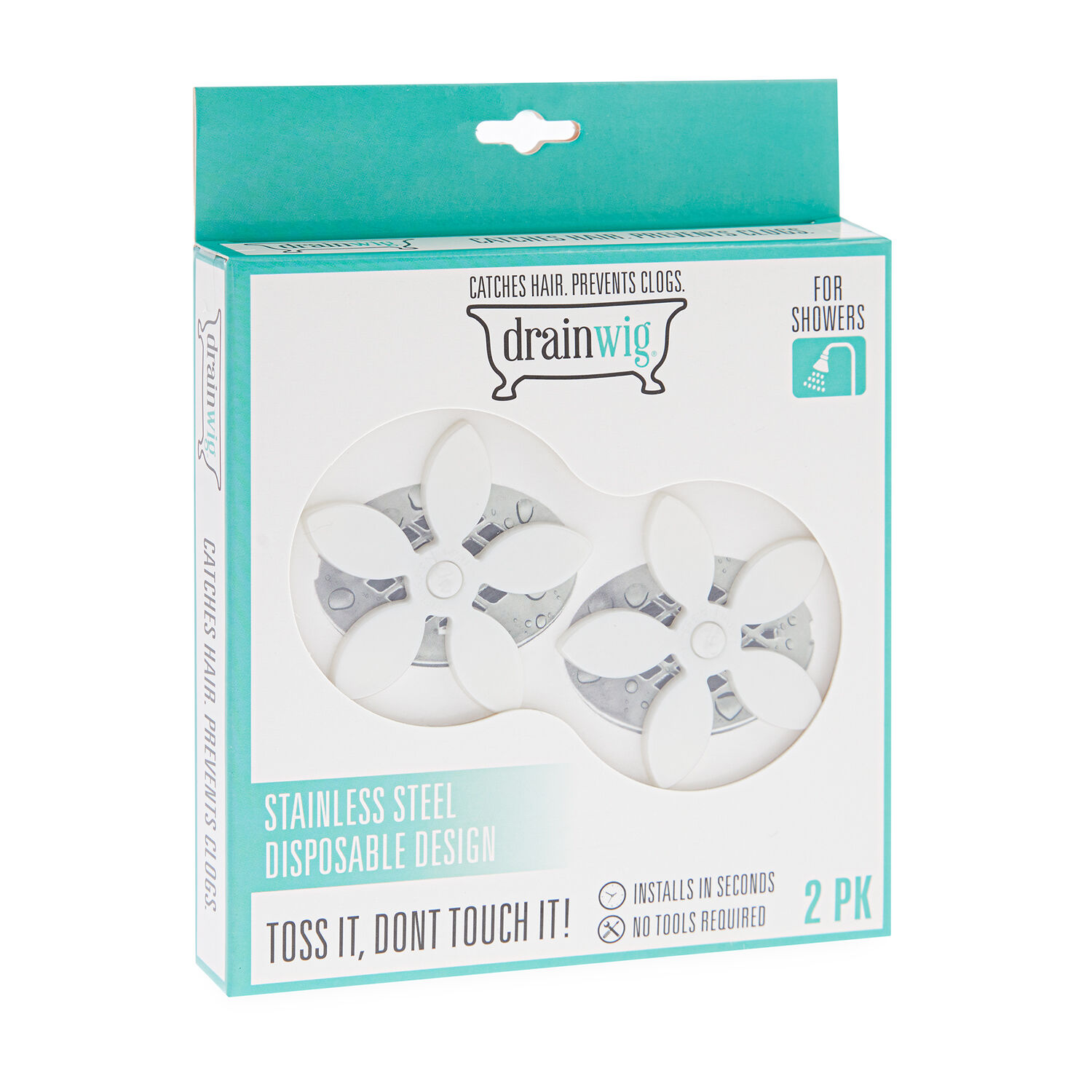 Drainwig Shower Drain Hair Catcher (2 Pack), Stainless Steel Disposable  Design