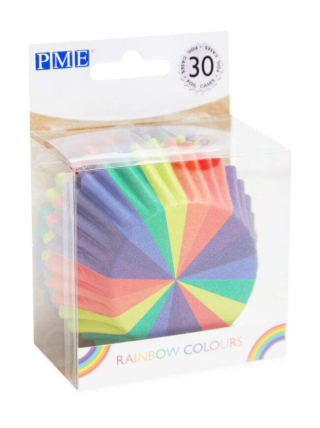 PME Foil Lined Rainbow Cupcake cases- 30 piece  