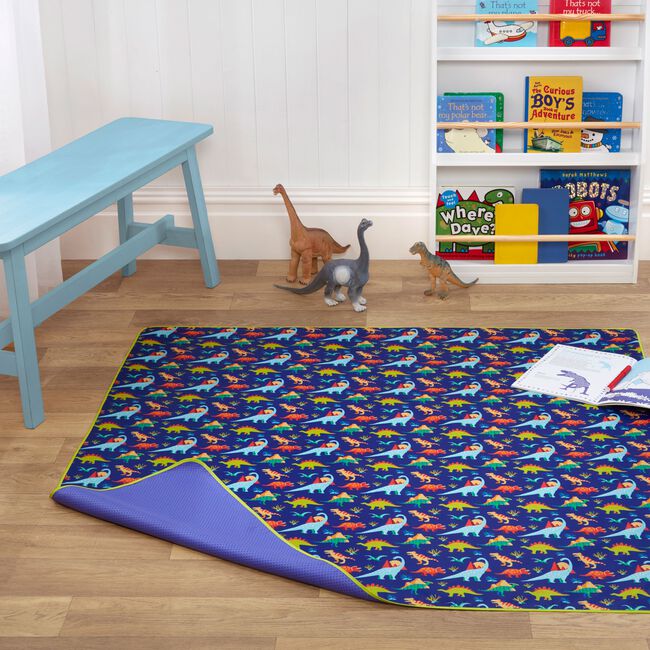 Baby Splash Dino Land Mat 130cm x 130cm - Blue