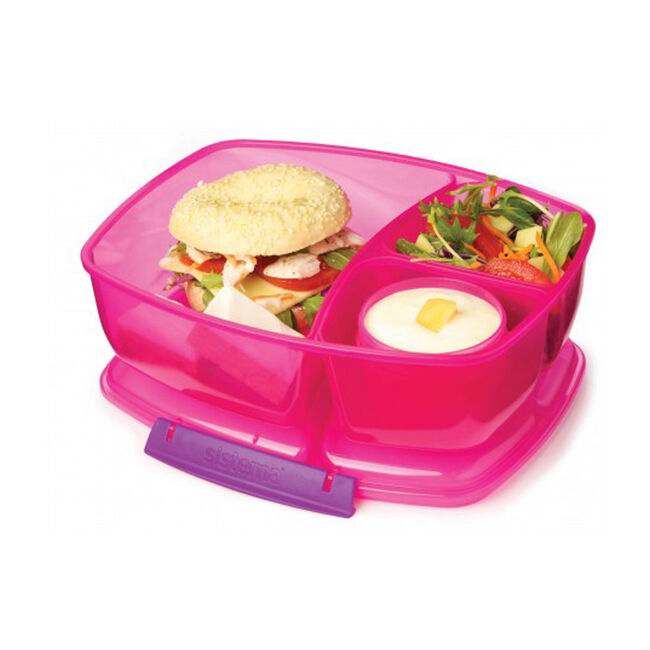 Sistema Triple Split Lunch Box with Yogurt Pot