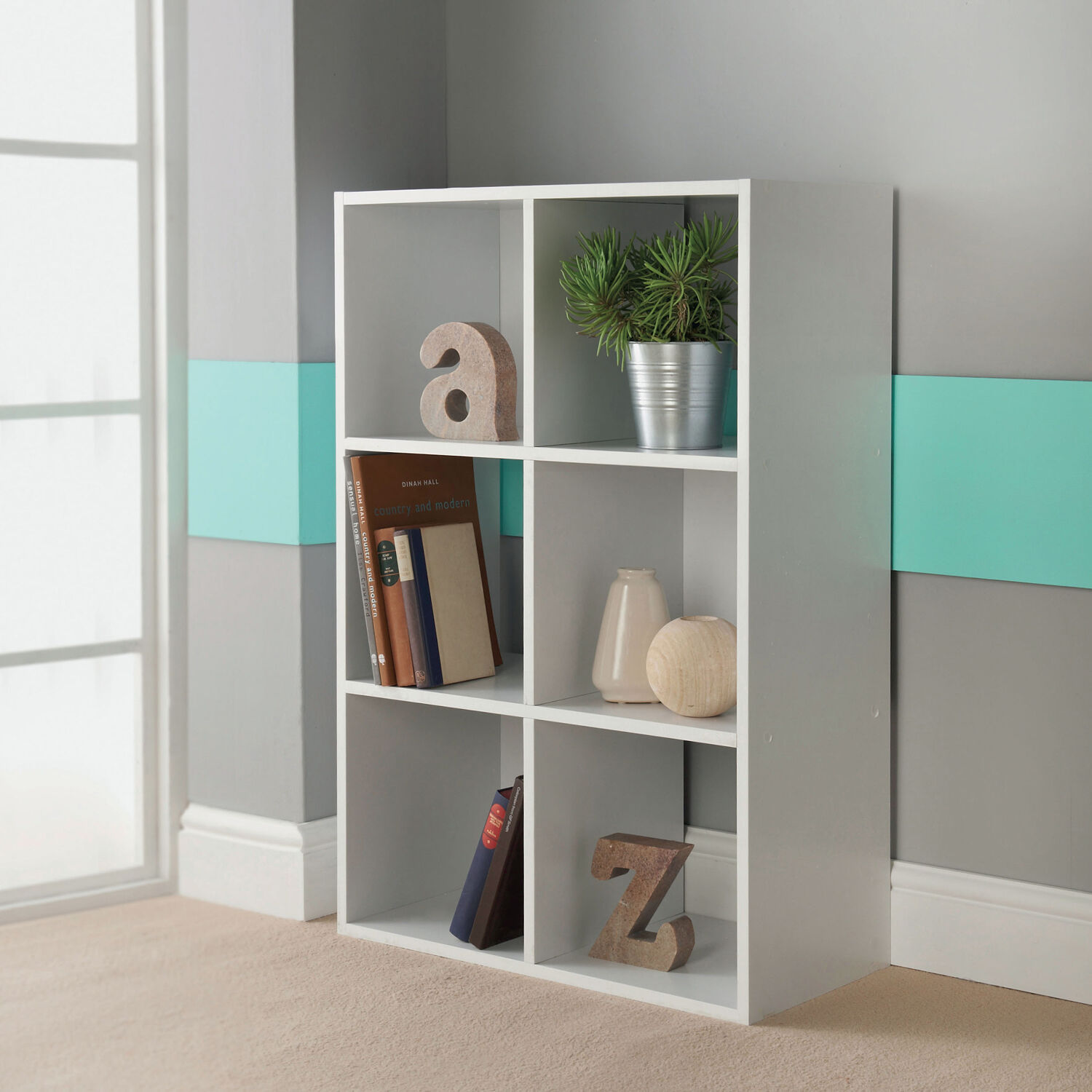 6 cube outlet shelf white