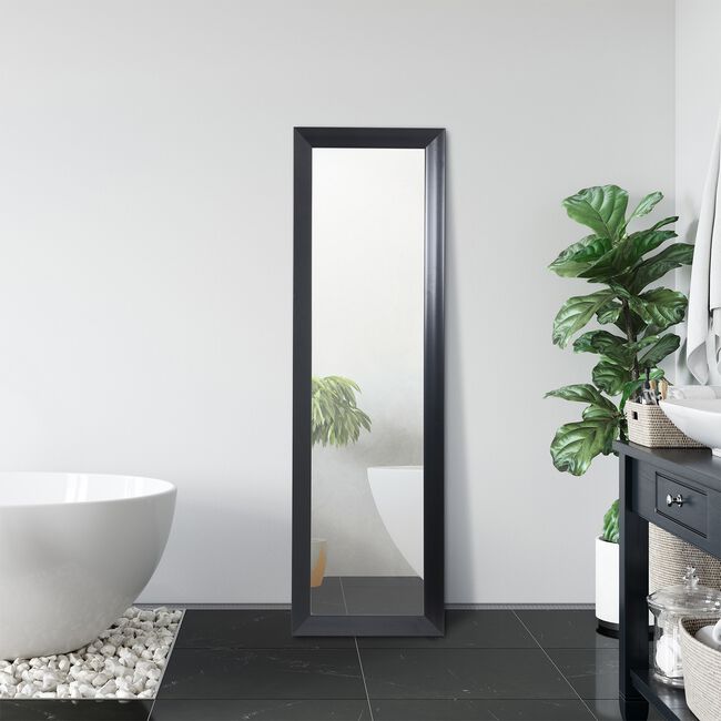 OVER THE DOOR MIRROR Black 36 x 126cm