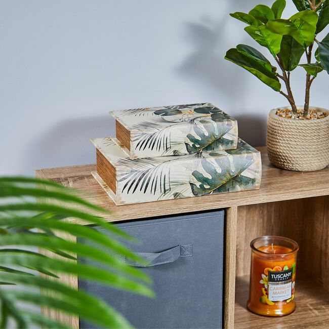 Set of 2 Tropical Paradise Book Storage Box