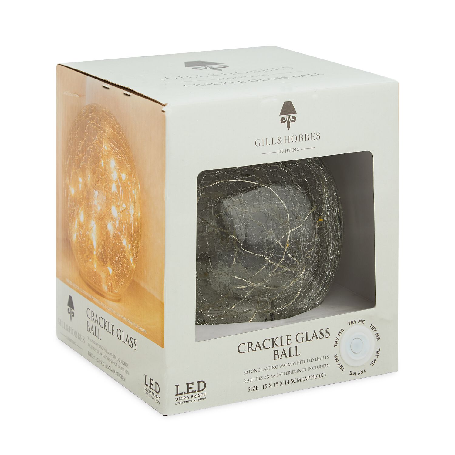 Crackle glass deals ball lamp