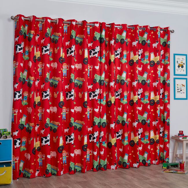 FARM LIFE RED 66x54 Curtain