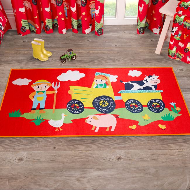 Sunshine Farm Rug 80cm x 150cm - Red