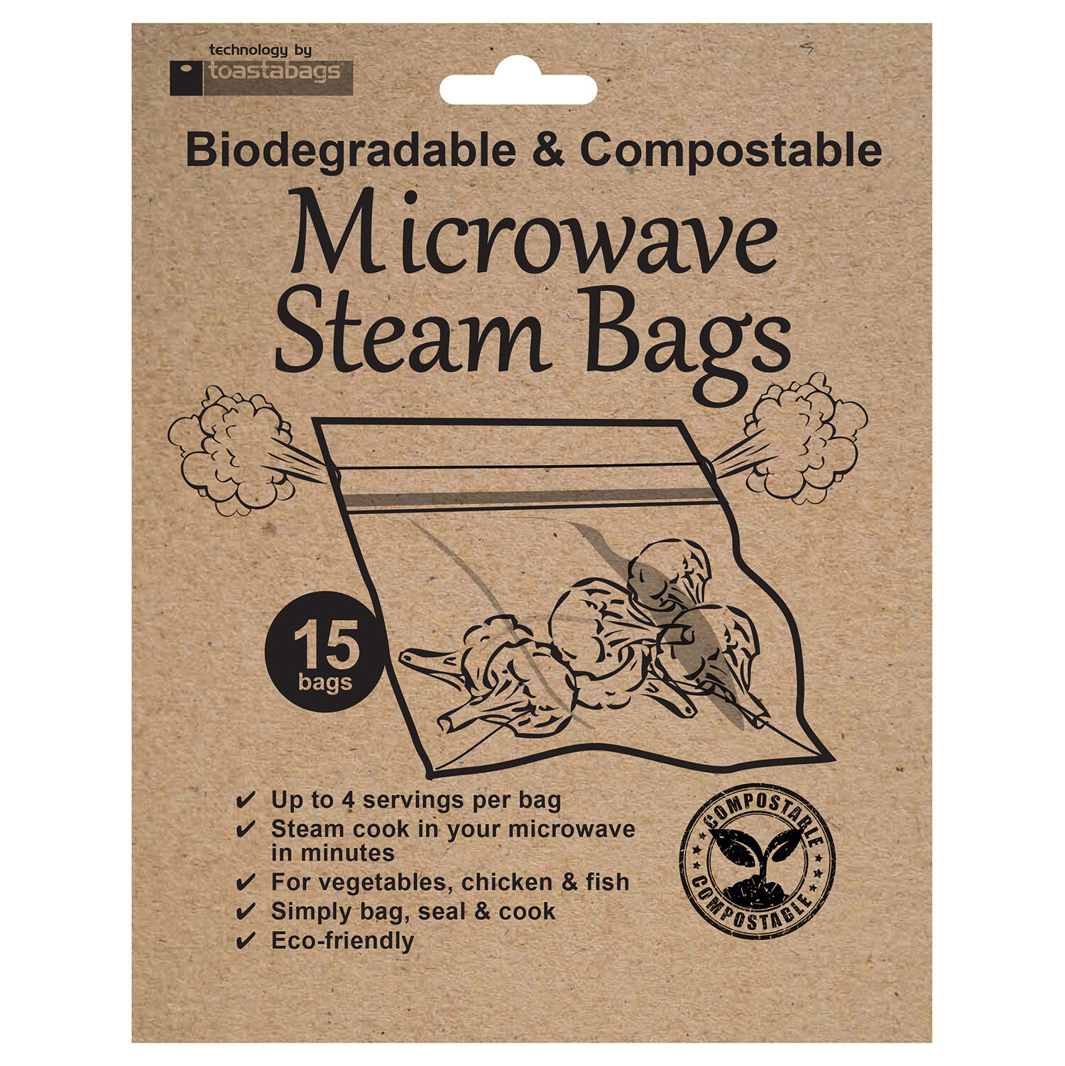 Toastabags Microwave Steam Bags x25  Sainsburys